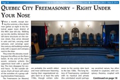 Quebec City Freemasonry – Right Under Your Nose