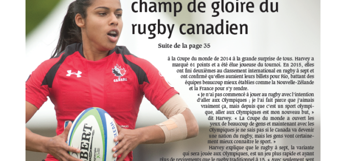Magali Harvey au champ de gloire du rugby canadien