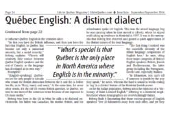 L’anglais québécois : dialecte distinct