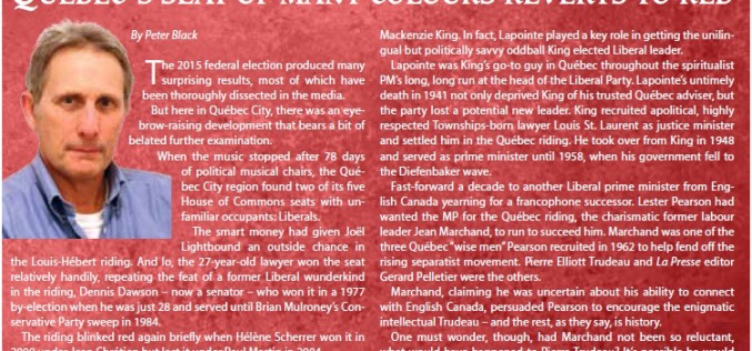 Québec’s seat of many colours reverts to red